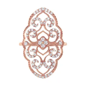 10KT Rose Gold Diamond Cocktail Ring (1/2 cttw, H-I Color, I1-I2 Clarity)