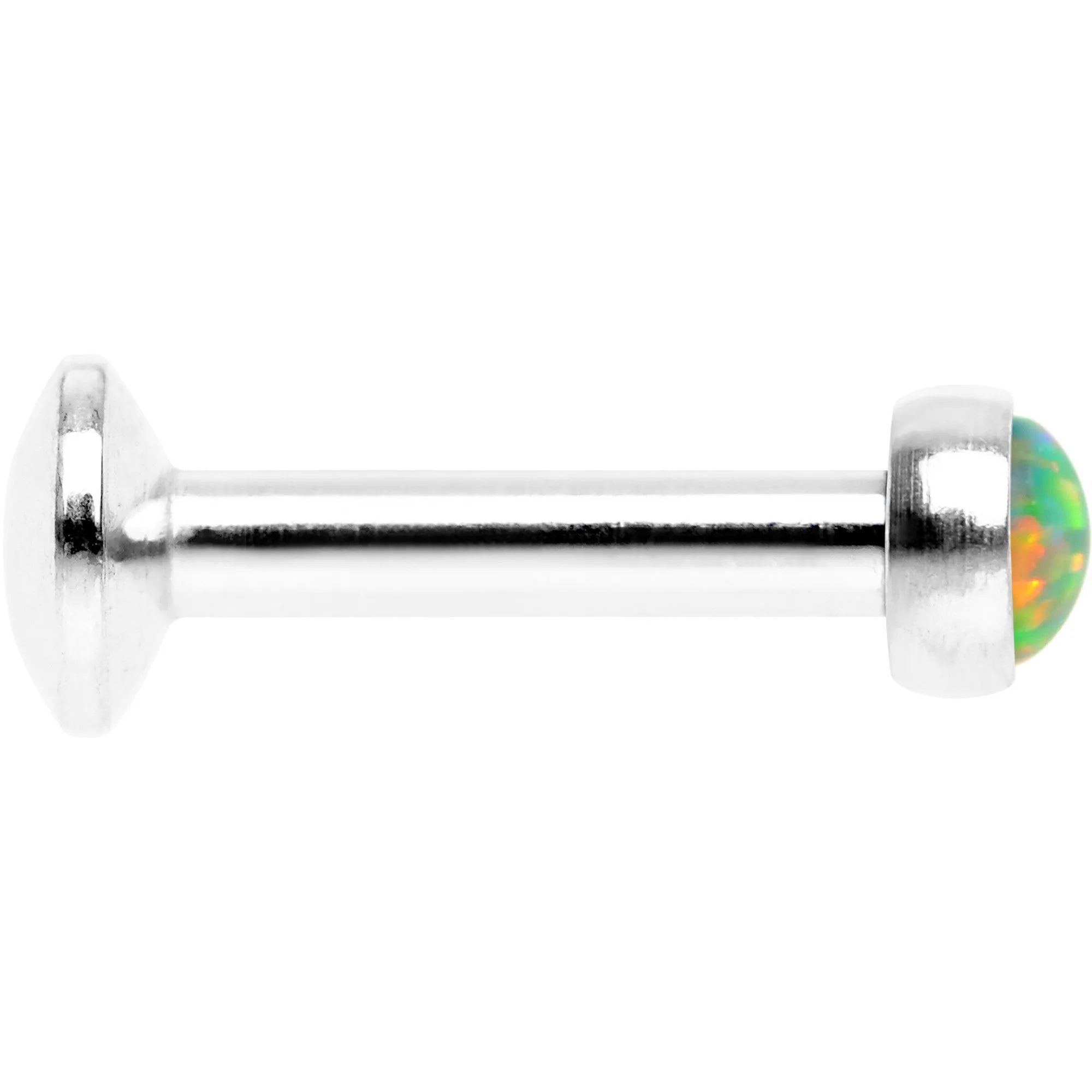 1/4 Green Synthetic Opal Internally Threaded Daith Cartilage Tragus