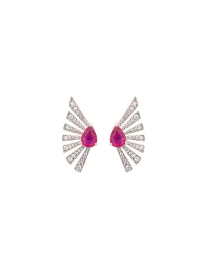 1.46ct Diamond Ruby 18K Gold Earrings