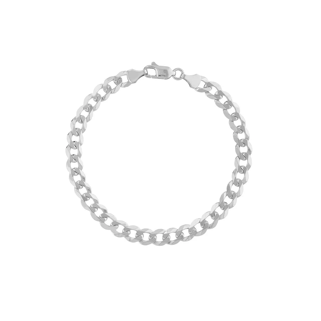 14K Gold 7MM Flat Open Cuban Chain Bracelet