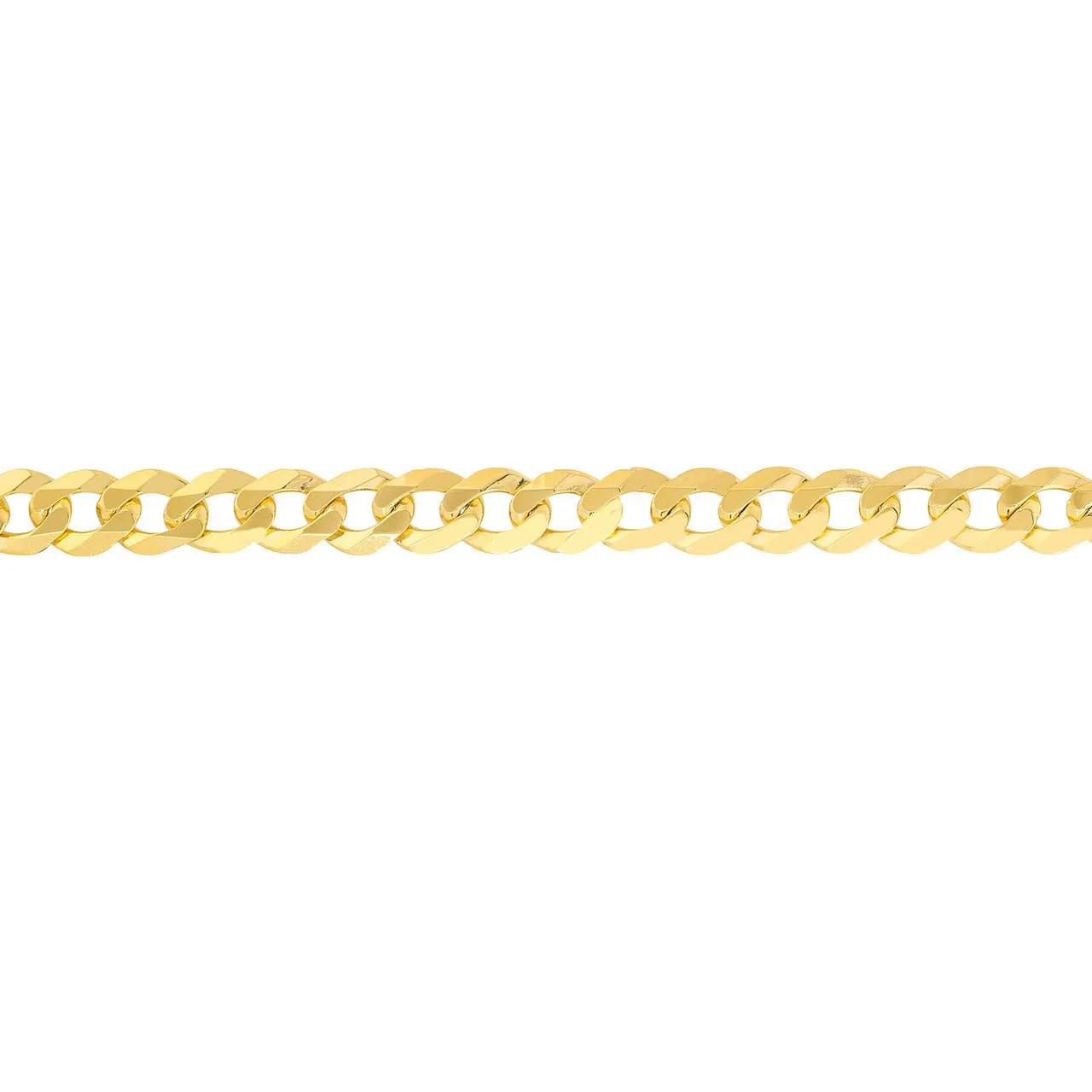 14K Gold 7MM Flat Open Cuban Chain Bracelet