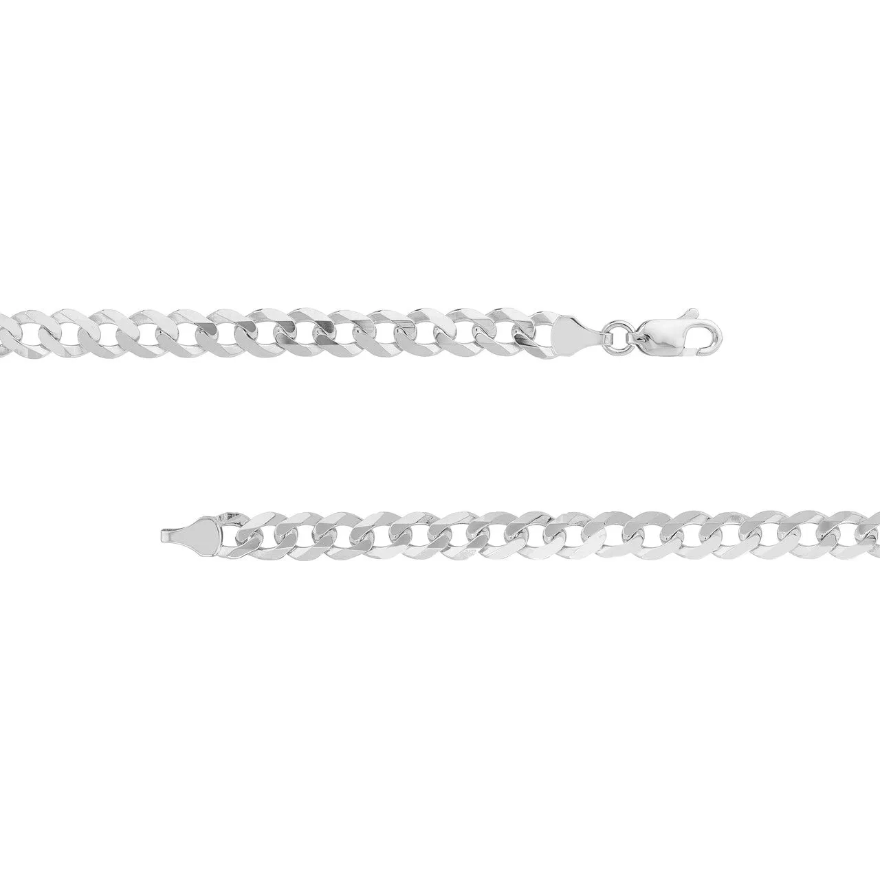 14K Gold 7MM Flat Open Cuban Chain Bracelet