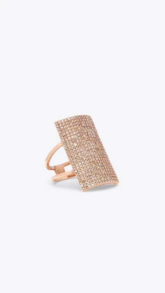 14k Rose Gold Shield Ring