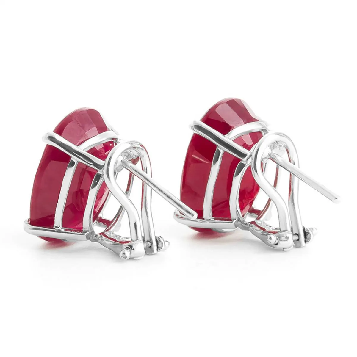15 Carat 14K Solid White Gold Gentle Intensions Ruby Earrings
