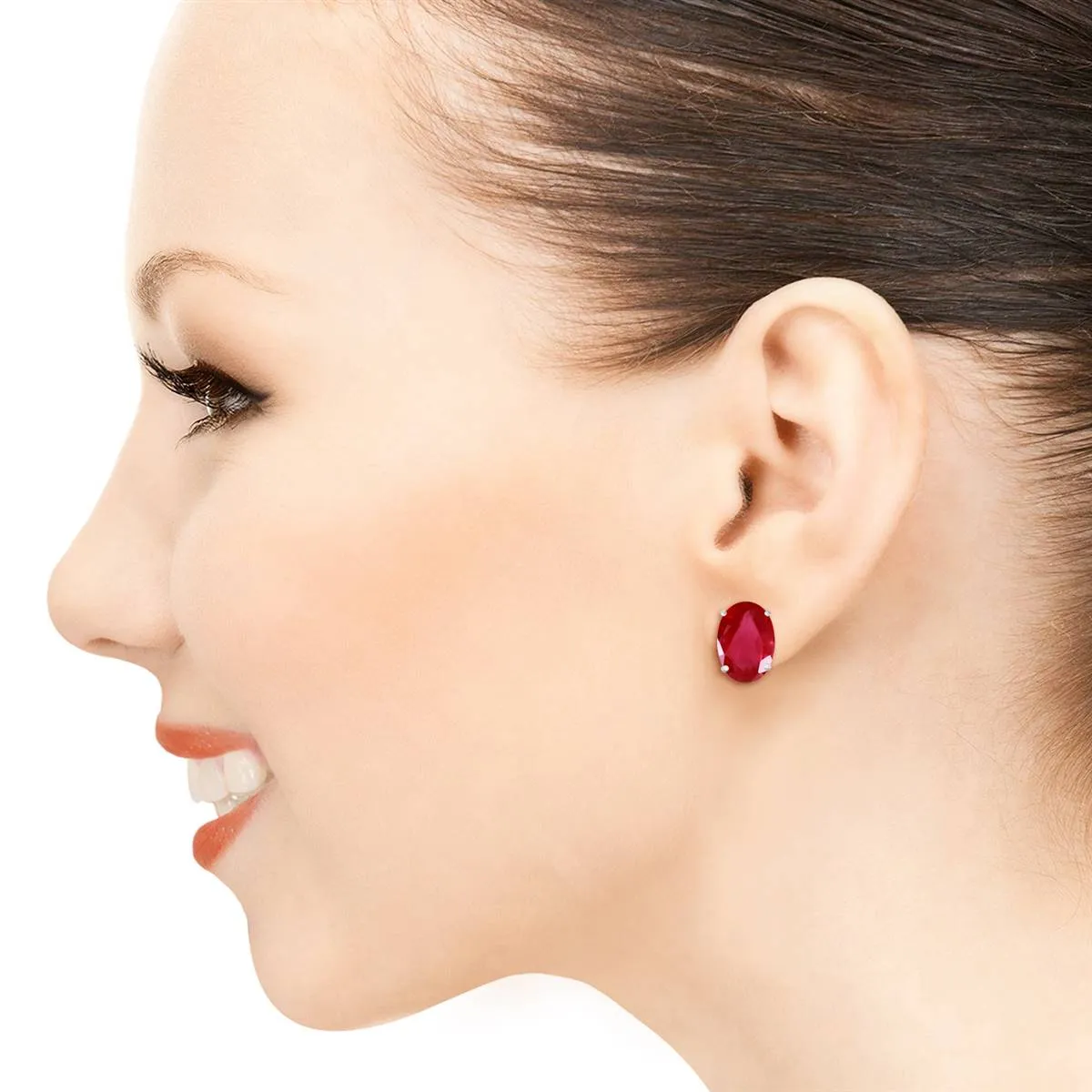 15 Carat 14K Solid White Gold Gentle Intensions Ruby Earrings