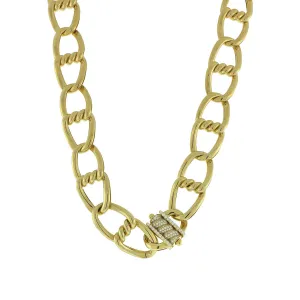 18K Gold Cialoma Link Necklace with Diamonds