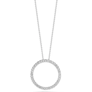 18K Gold Small Diamond Circle Pendant