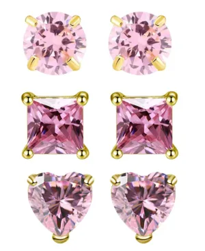 18K Yellow Gold 1/2ct Citrine CZ Square 18 Inch Necklace And Earrings Set Plated