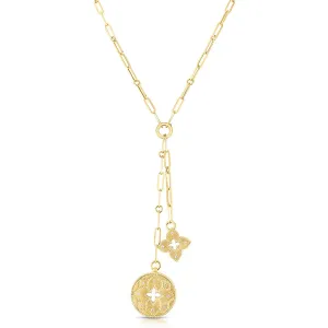 18K Yellow Gold Venetian Princess Double Medallion