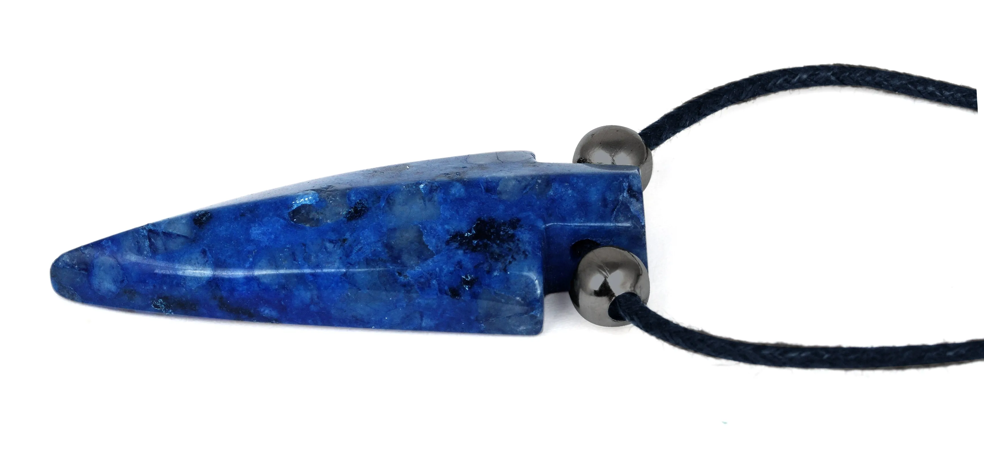 18x44mm Kiwi Lapis Arrowhead Adj Cord Necklace