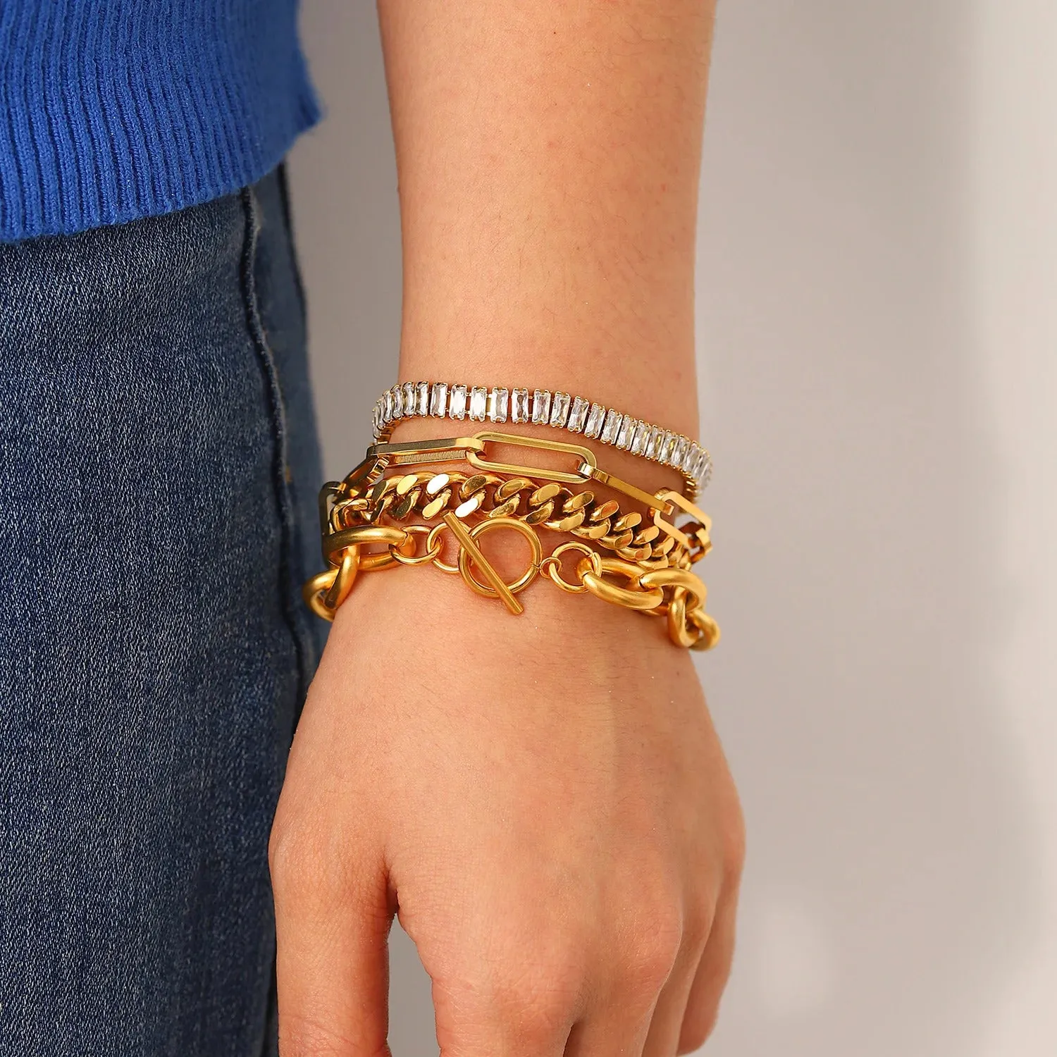 20cm(8") 2.5mm/6mm/8mm Width Curb Chain Bracelet