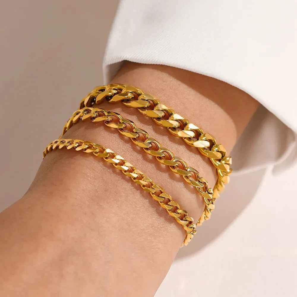 20cm(8") 2.5mm/6mm/8mm Width Curb Chain Bracelet