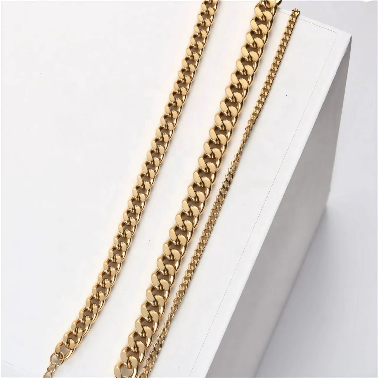 20cm(8") 2.5mm/6mm/8mm Width Curb Chain Bracelet
