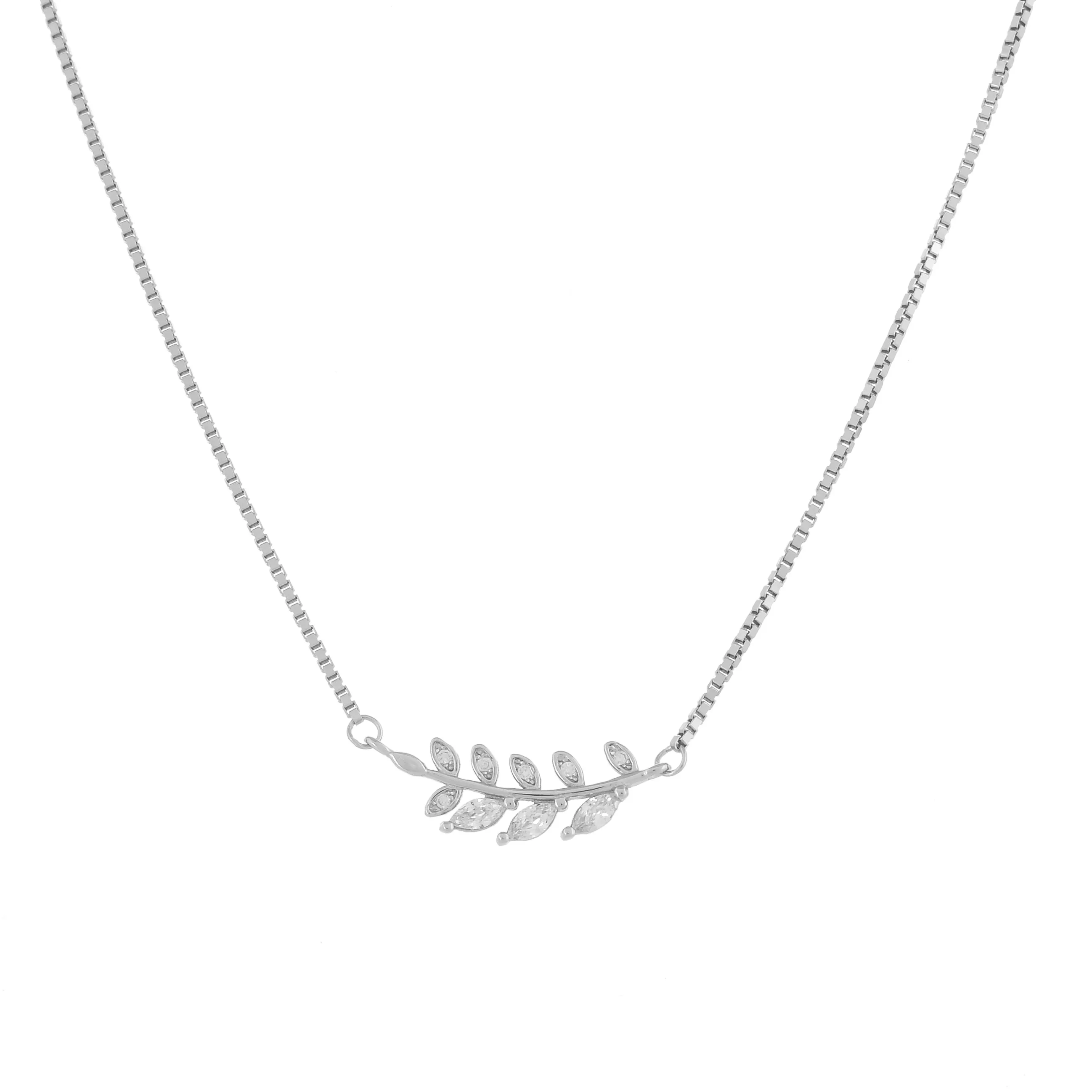 925 sterling silver white gold Anushka sharma classic leaf necklace for women and girls IWith certificate of Authenticity 925 stamp