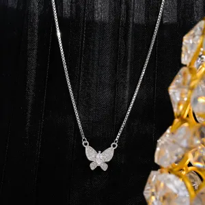 925 sterling silver white gold cute butterfly silver neckalce for women and girls I With certificate of Authenticity 925 stamp