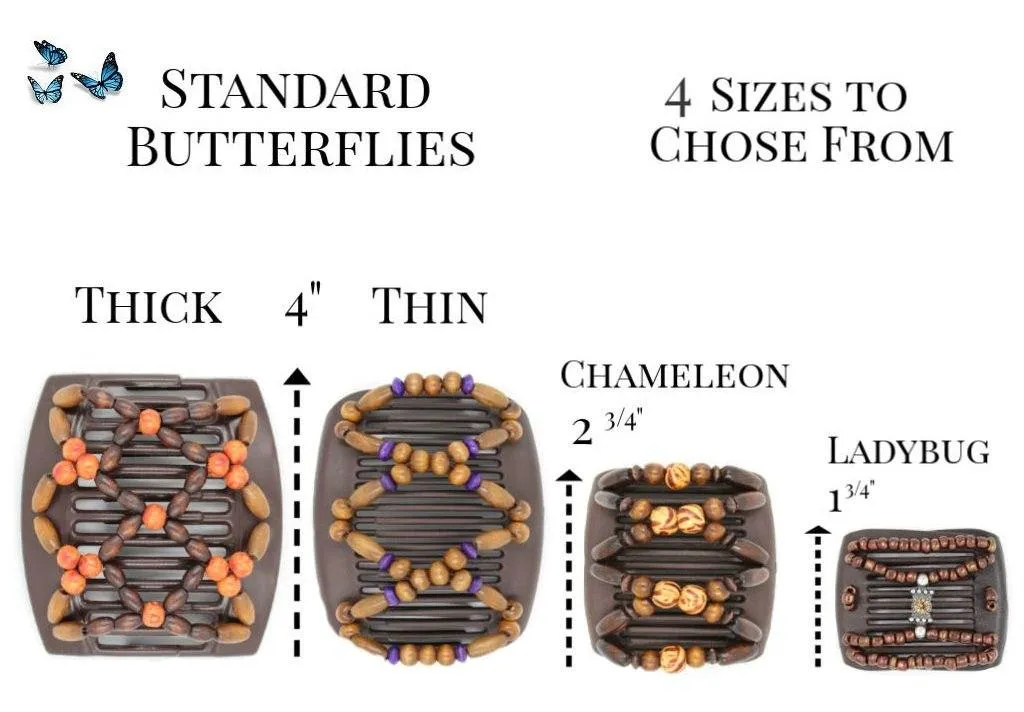 African Butterfly Hair Comb - Beada Black 18