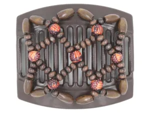 African Butterfly Thick Hair Comb - Ndebele Brown 138