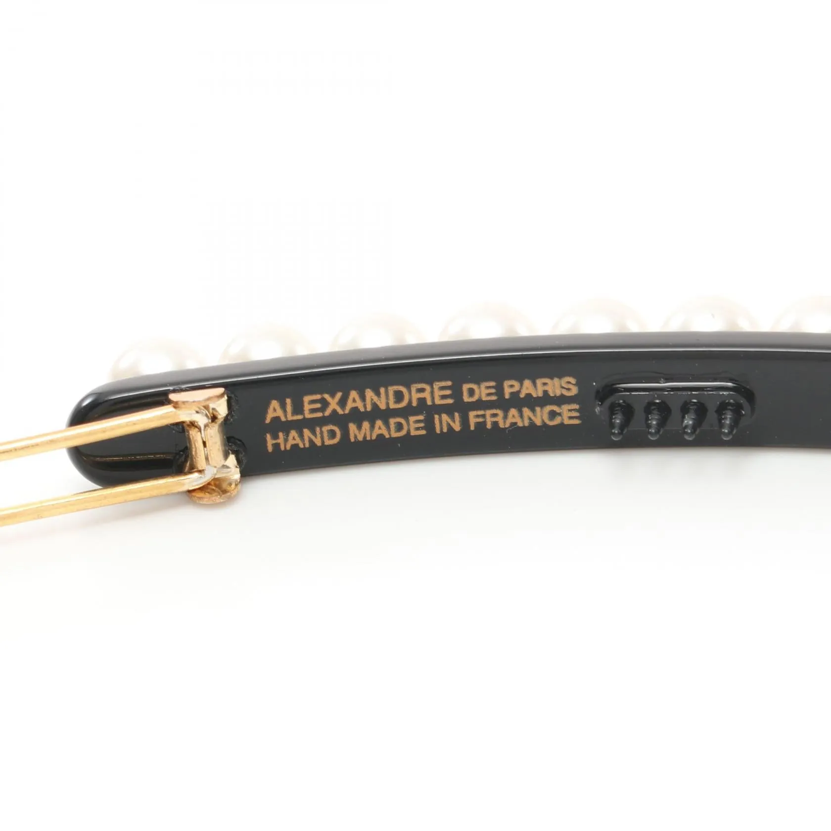 ALEXANDRE DE PARIS Barrette Acetate Fake Pearl