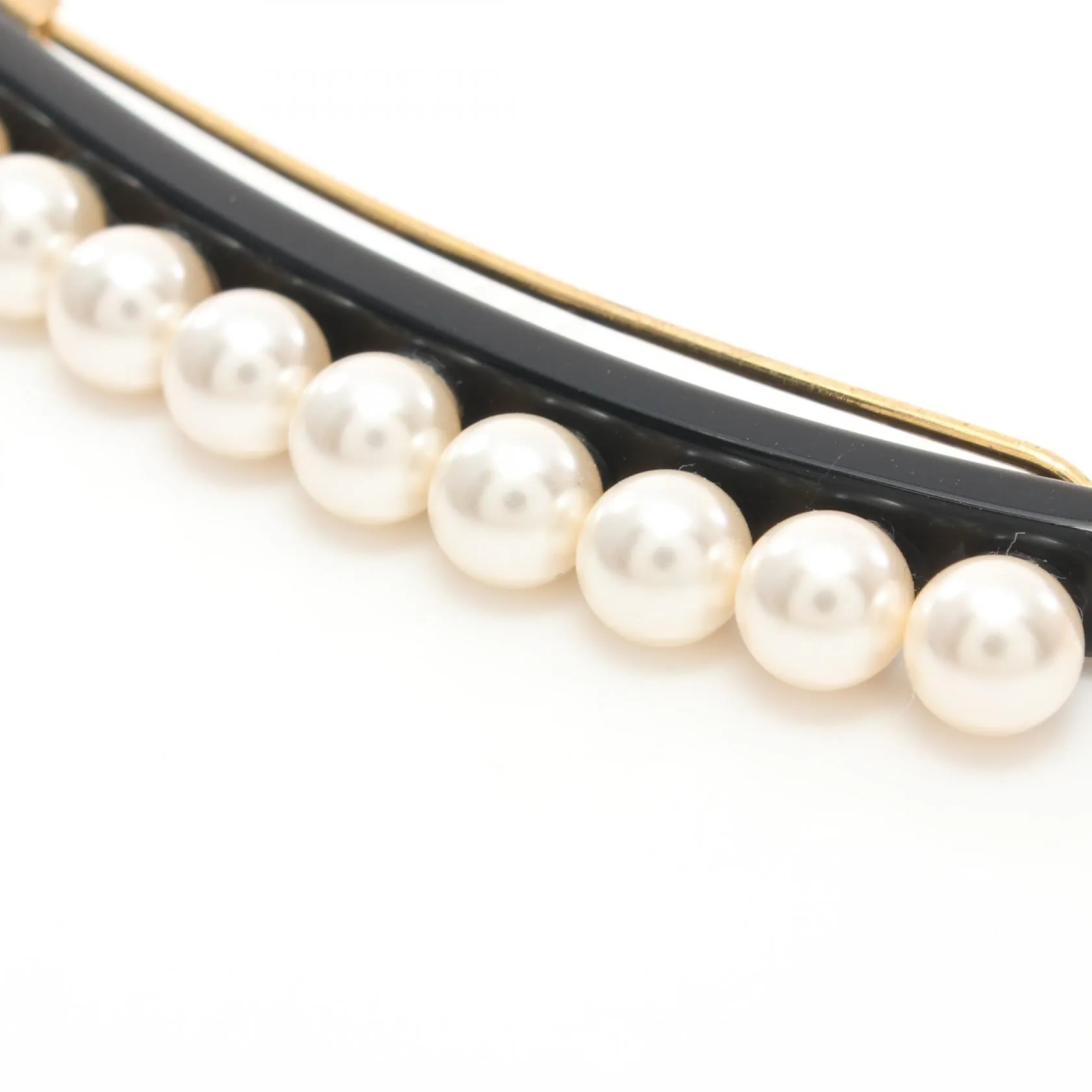 ALEXANDRE DE PARIS Barrette Acetate Fake Pearl
