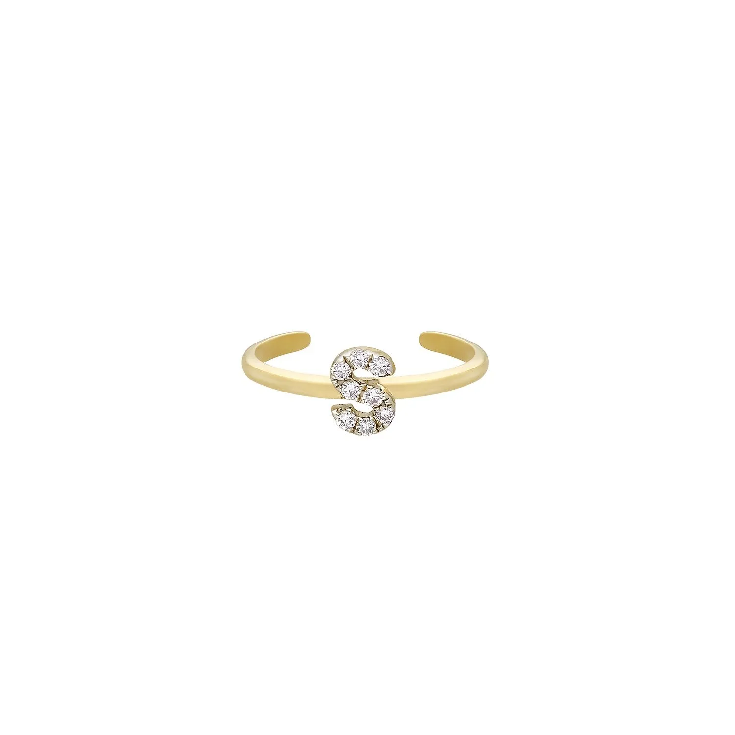 Alphabet Diamond Toe Ring  (A-Z) ( 2 Colors )