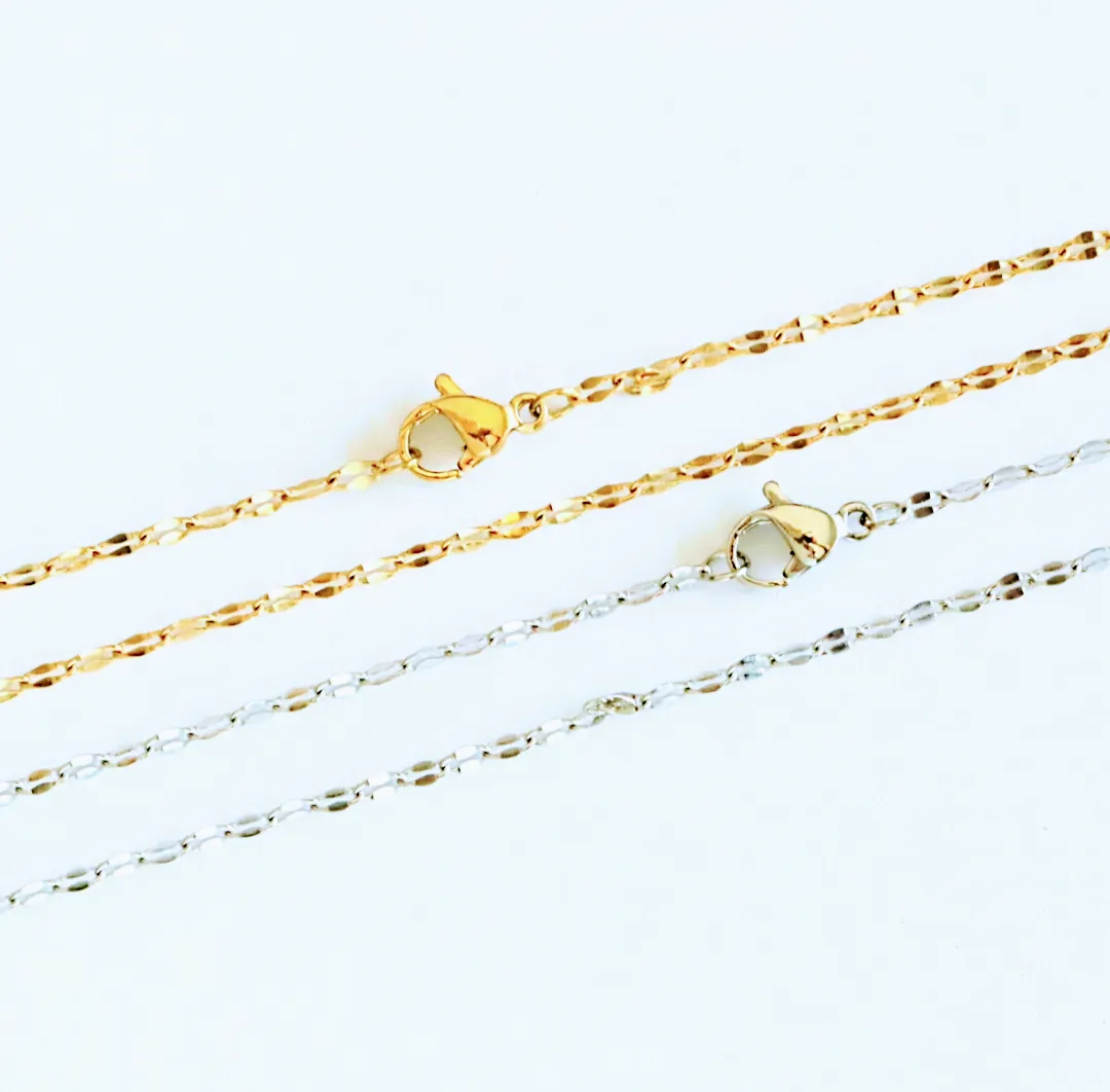 Amazonite Gemstone Bottle Necklace, 20 or 24 inch, Silver/Gold