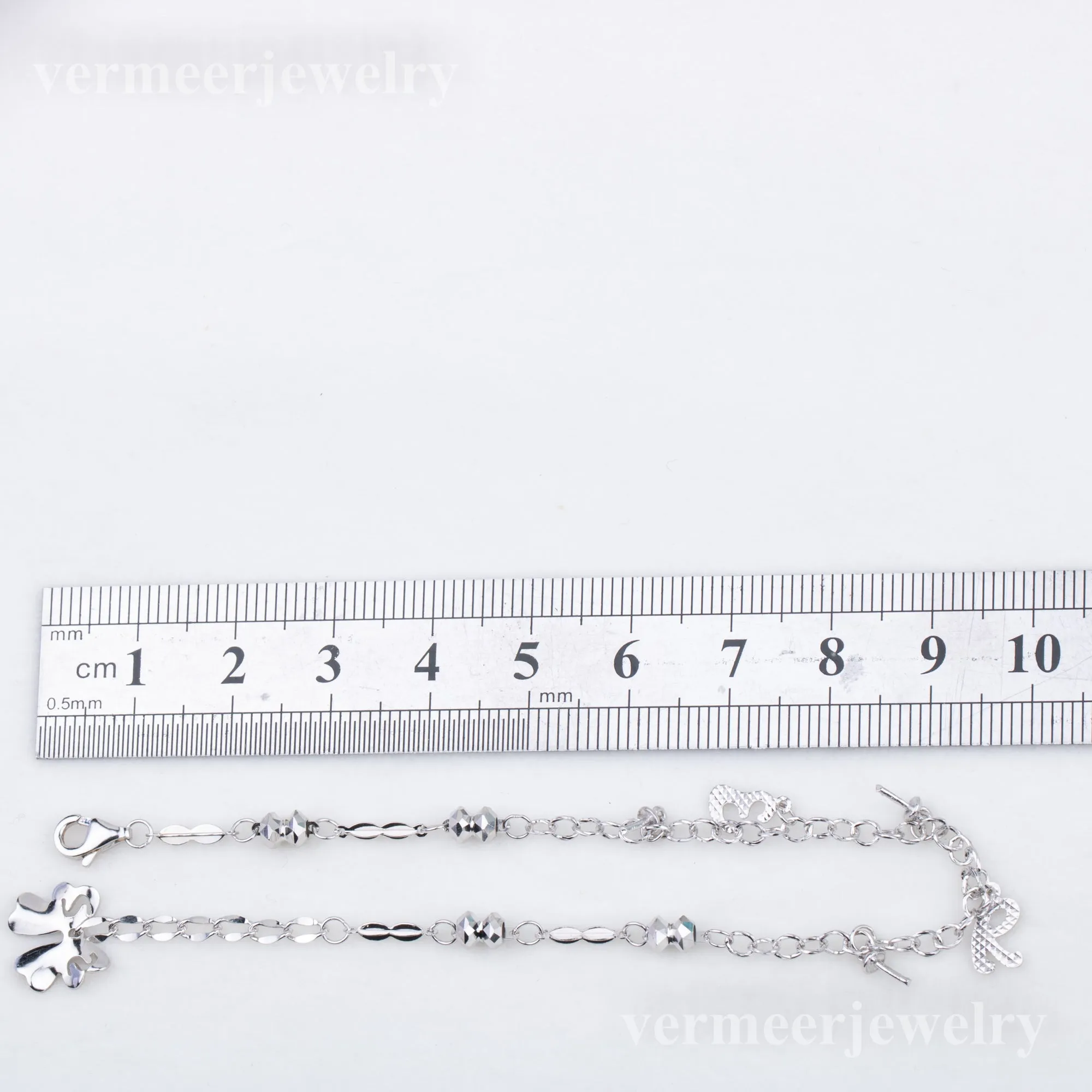 b010207 DIY 7-8mm Natural Freshwater pearl bracelet accessory 925 sterling silver adjustable bangle for women