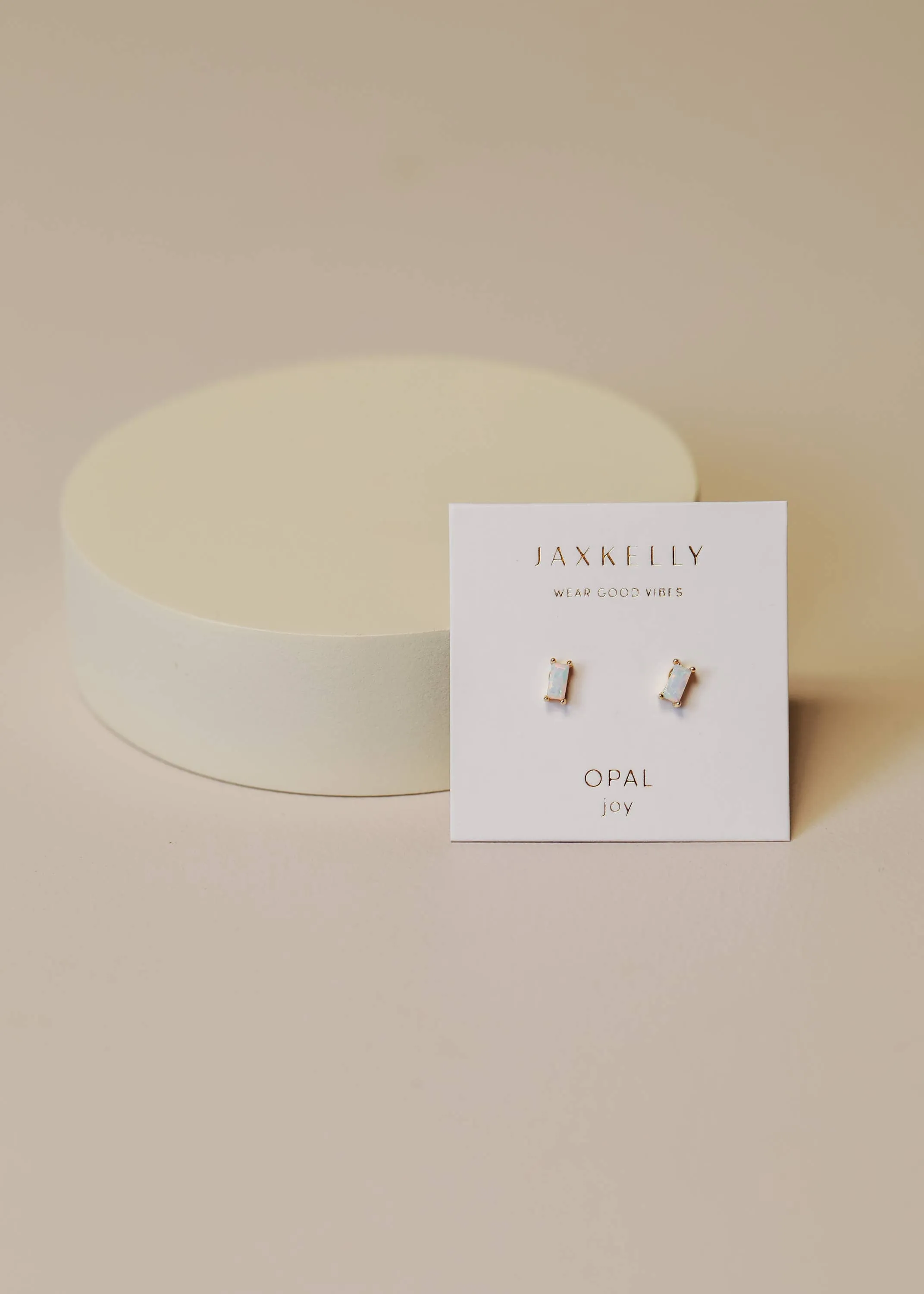 Baguette - White Opal - Earrings