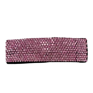 Bari Lynn Fully Crystallized Swarovski Crystal Rectangle Snap Clip - Pink