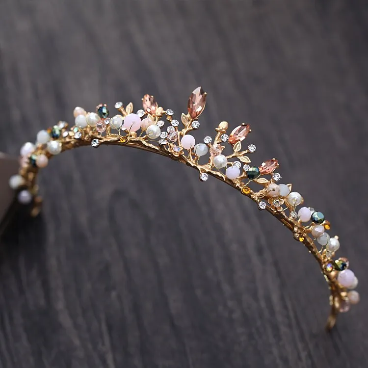 Baroque Vintage Gold Crystal Beads Bridal Jewelry Sets