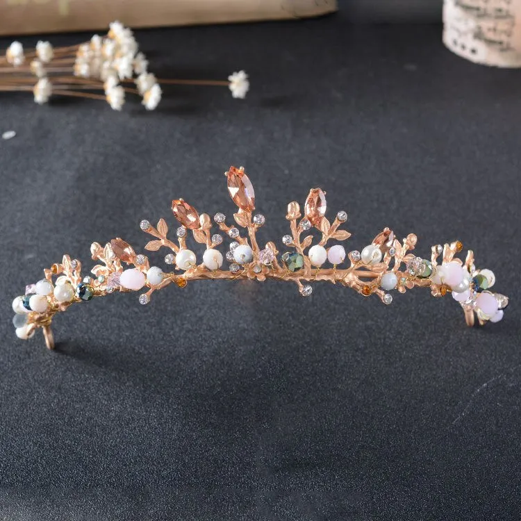Baroque Vintage Gold Crystal Beads Bridal Jewelry Sets