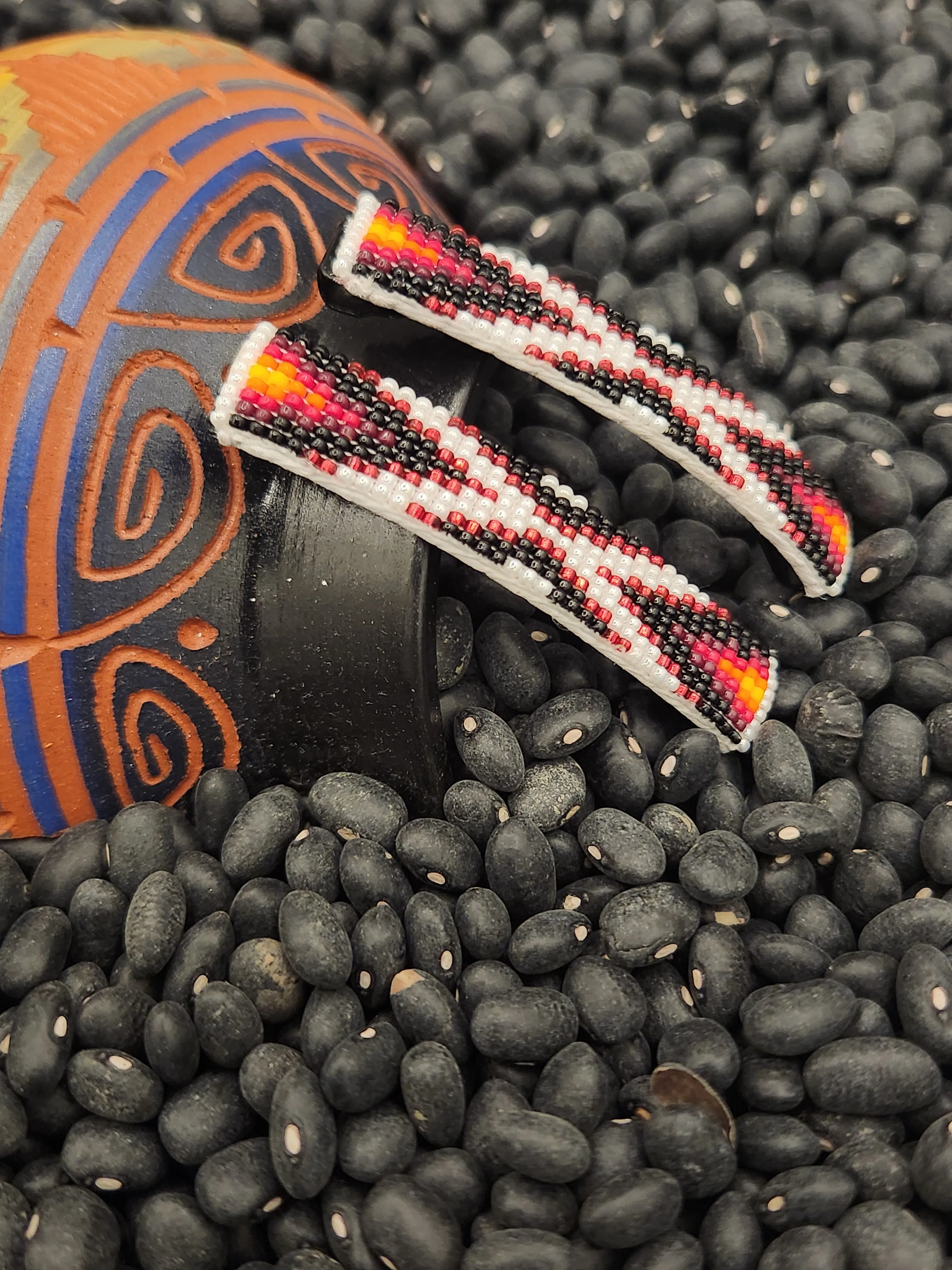 BEADED BARRETTES (PAIR) - BLACK - JUDY WILSON