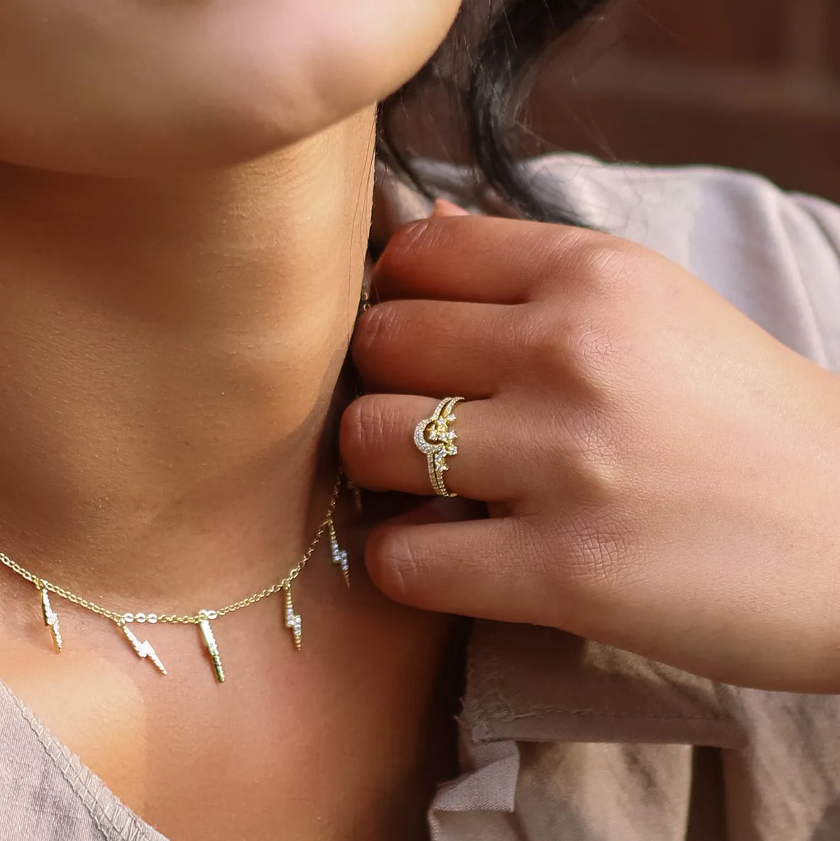 Beau Lightning Necklace | 14K Gold Plated