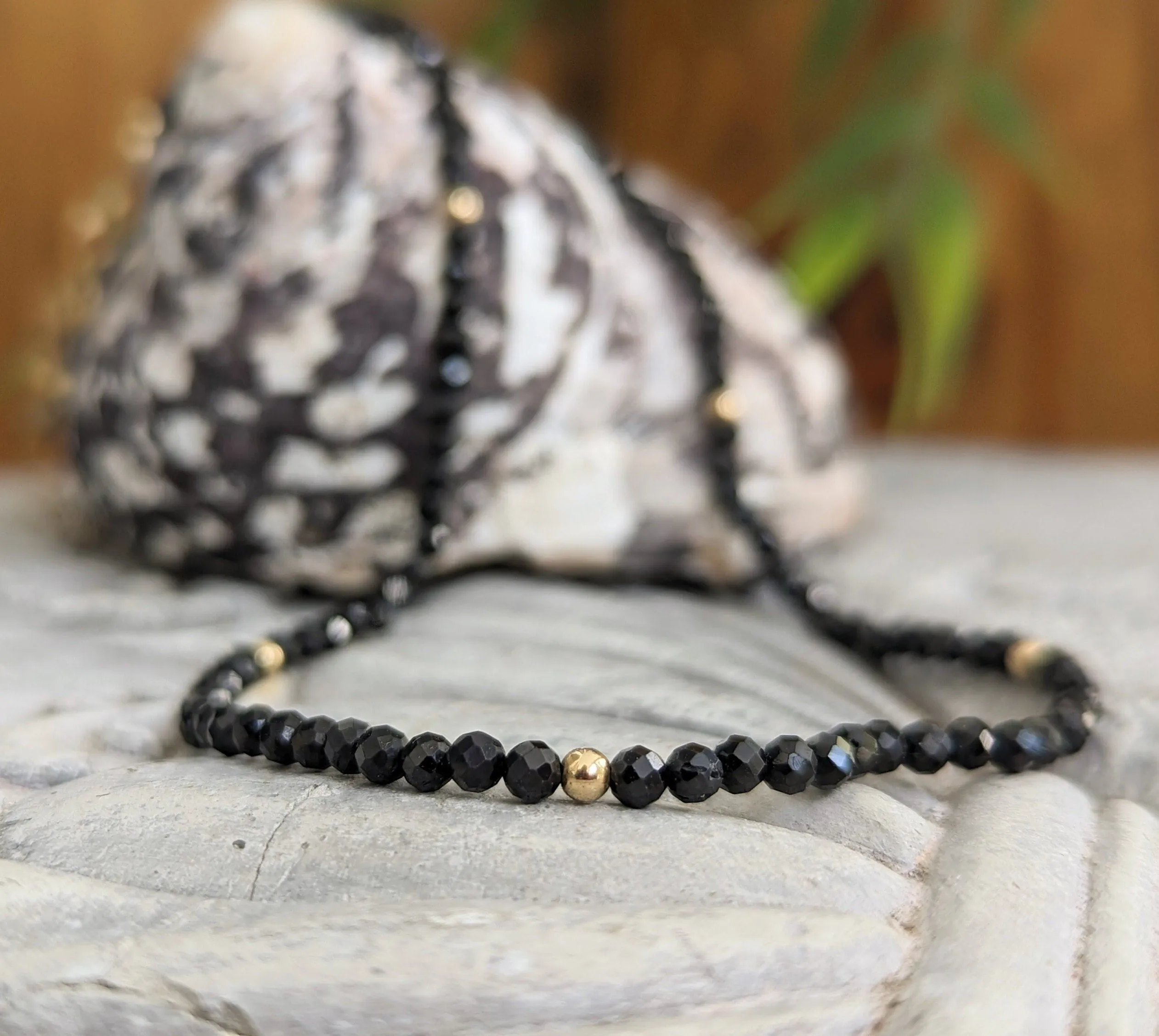 Black Spinel bead necklace