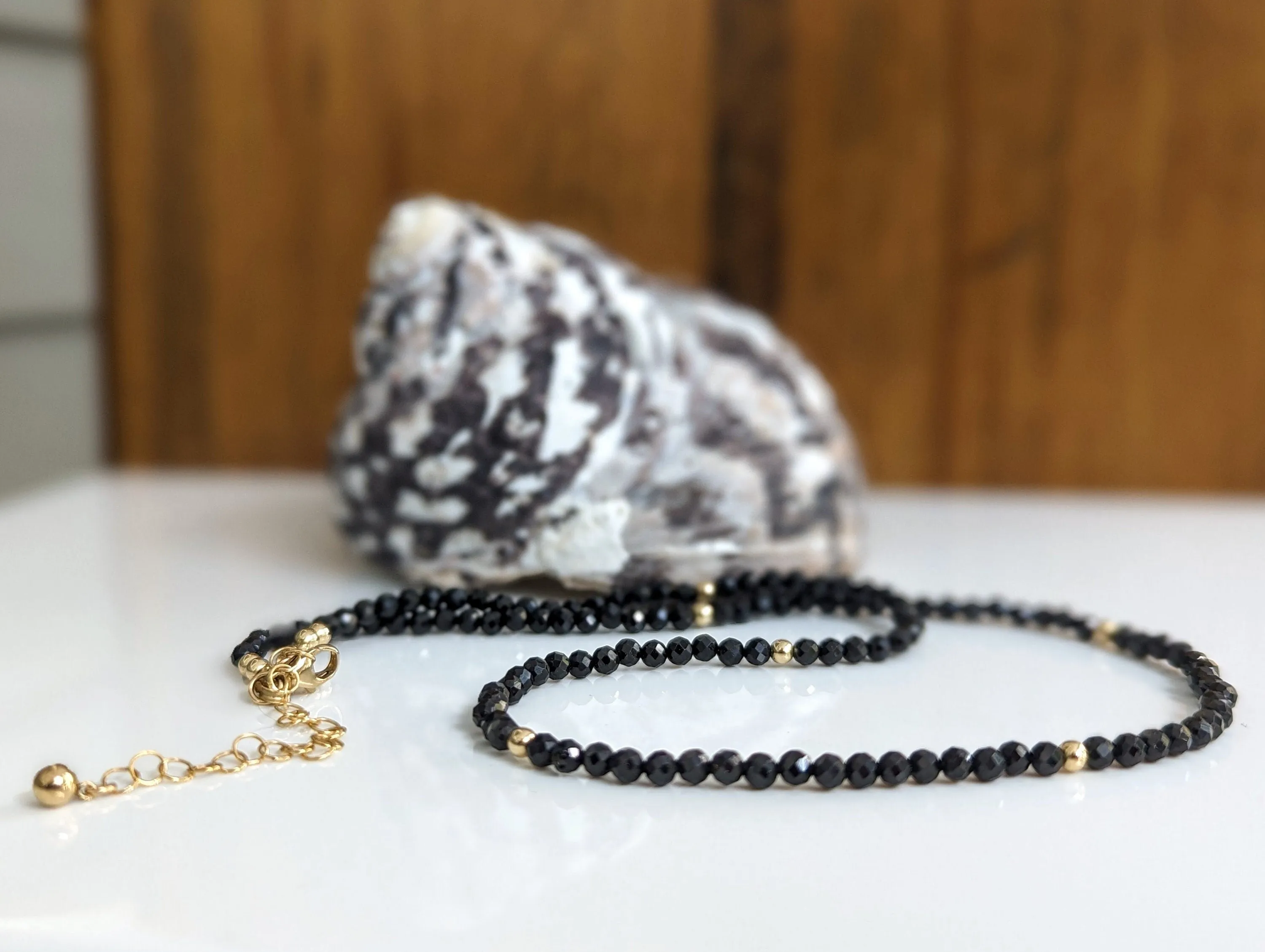 Black Spinel bead necklace