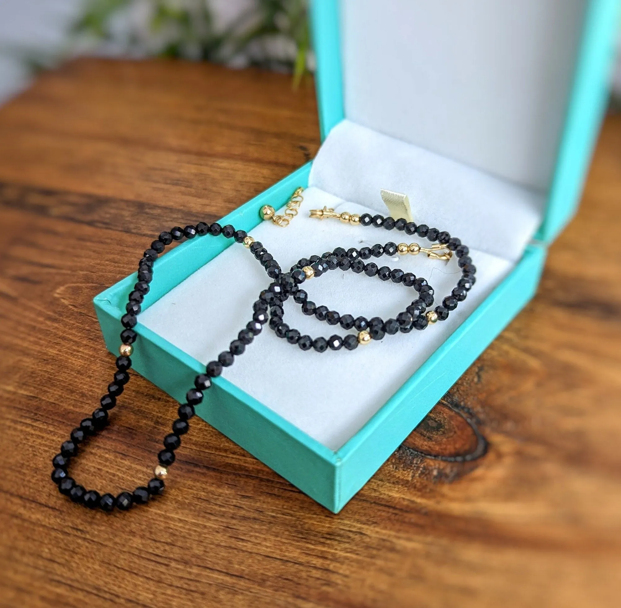 Black Spinel bead necklace