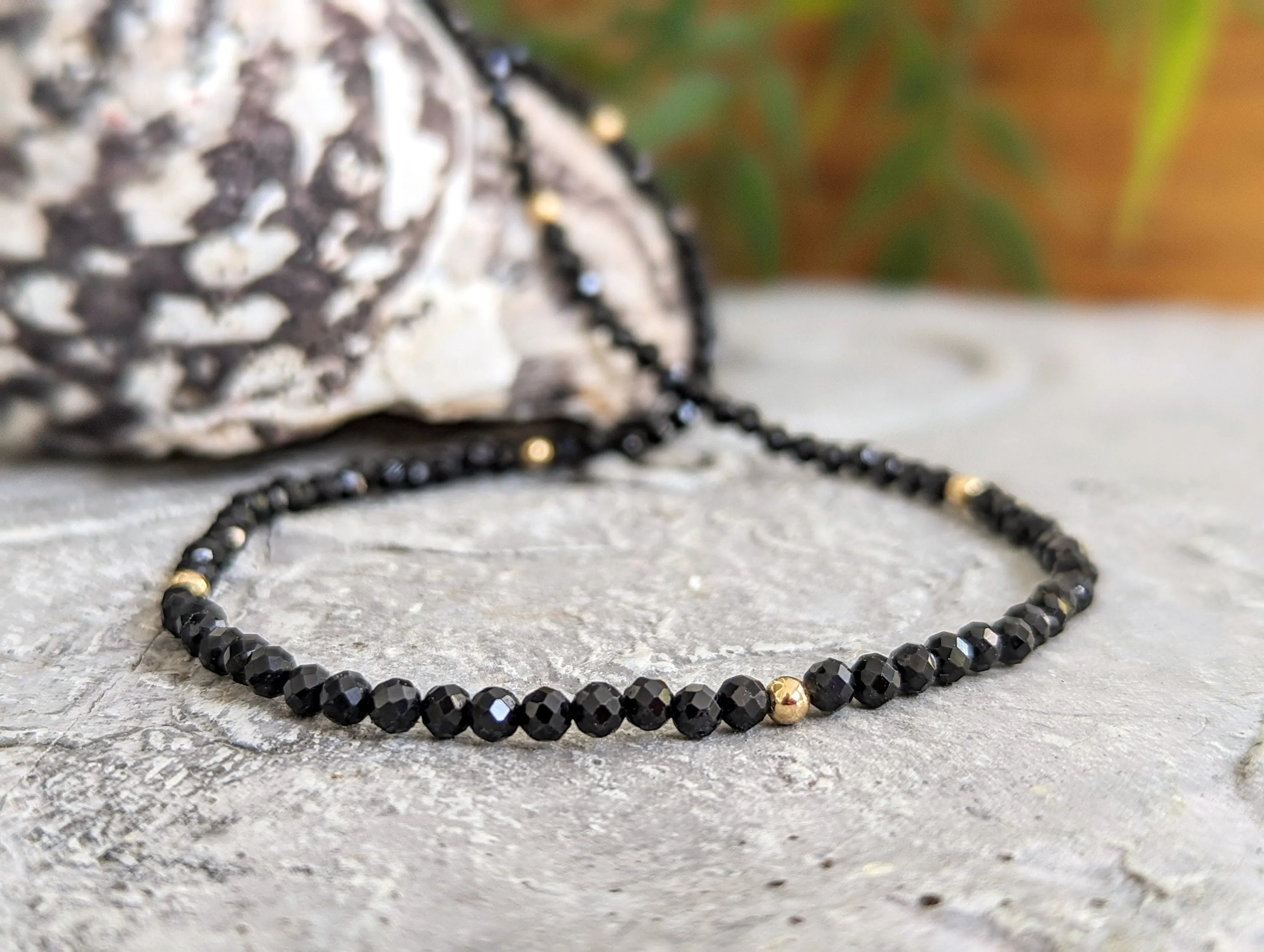 Black Spinel bead necklace