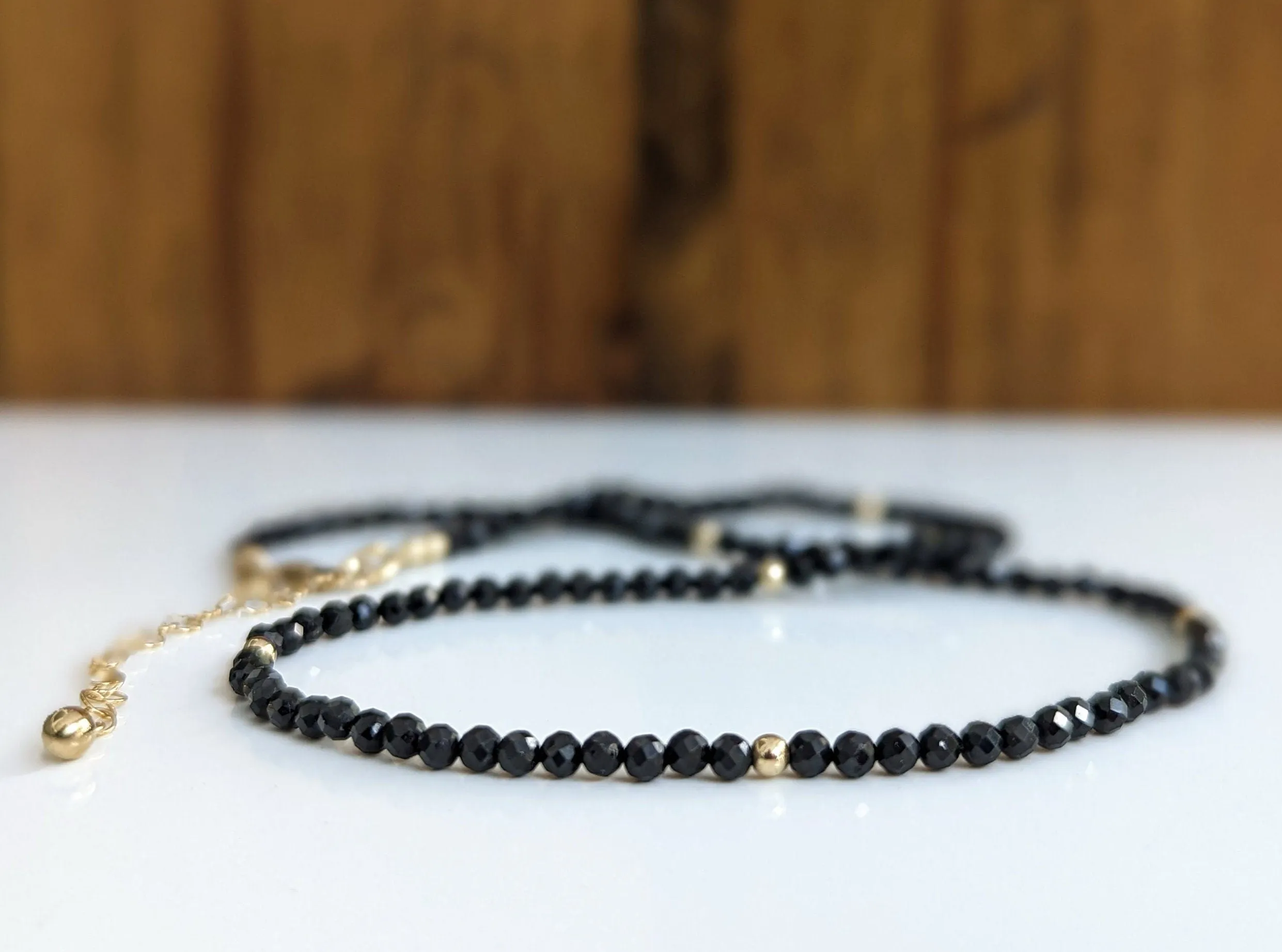 Black Spinel bead necklace