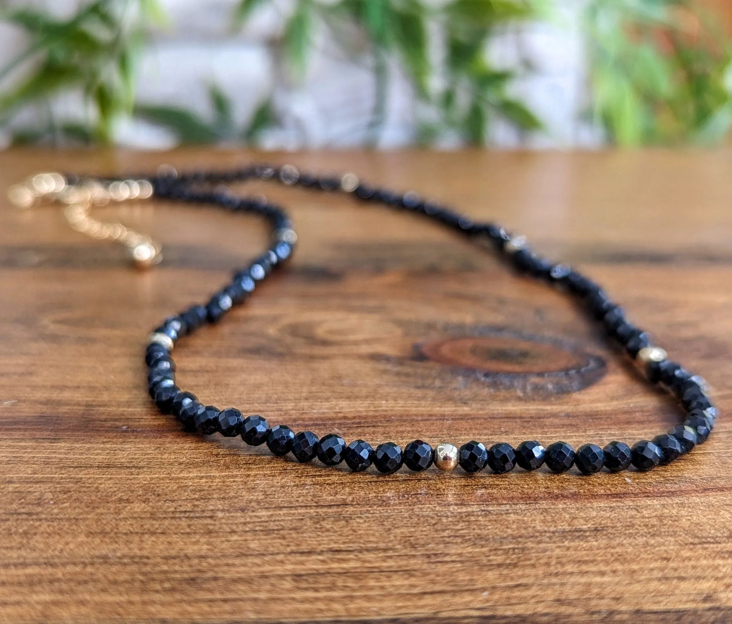 Black Spinel bead necklace