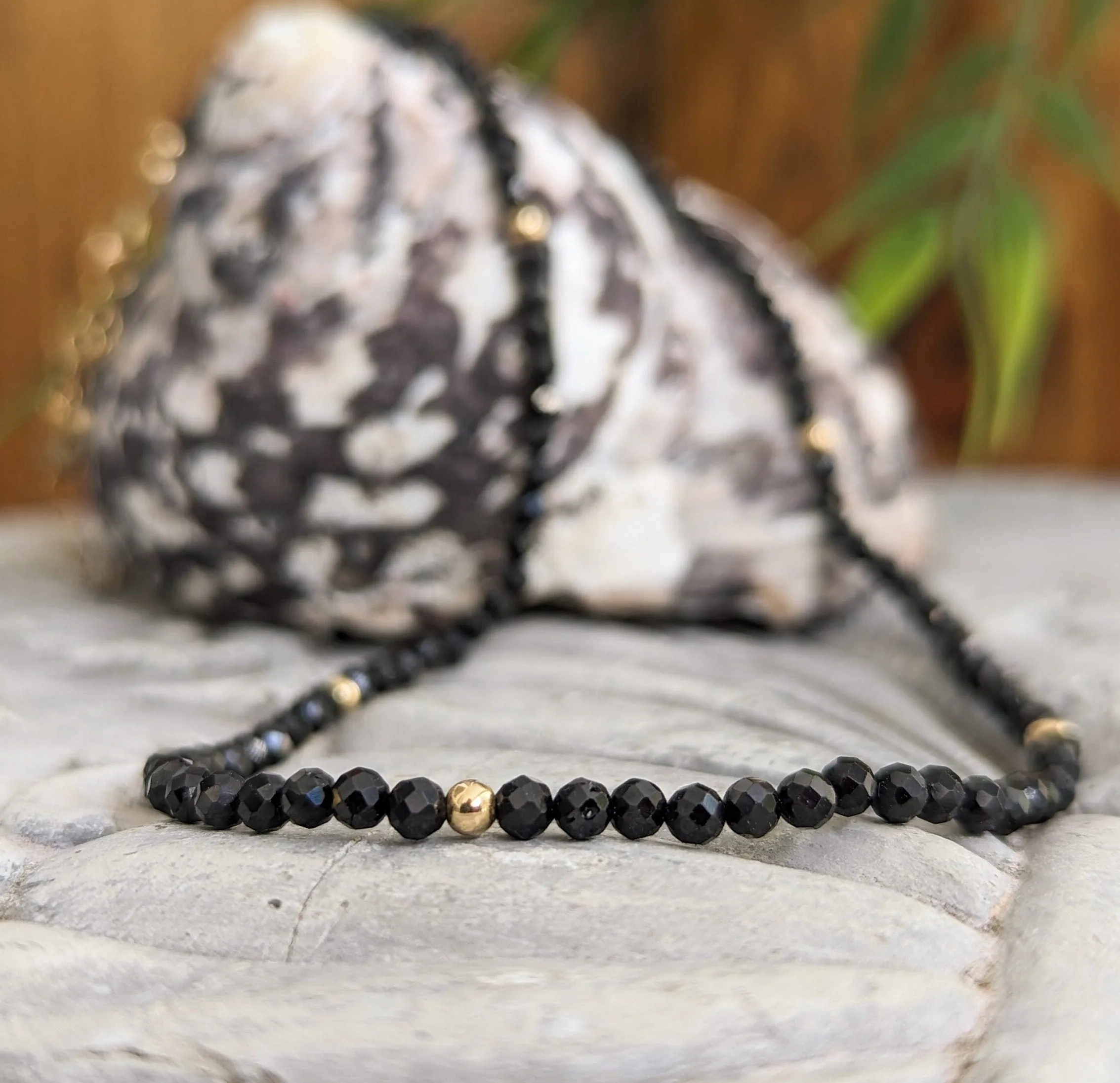 Black Spinel bead necklace