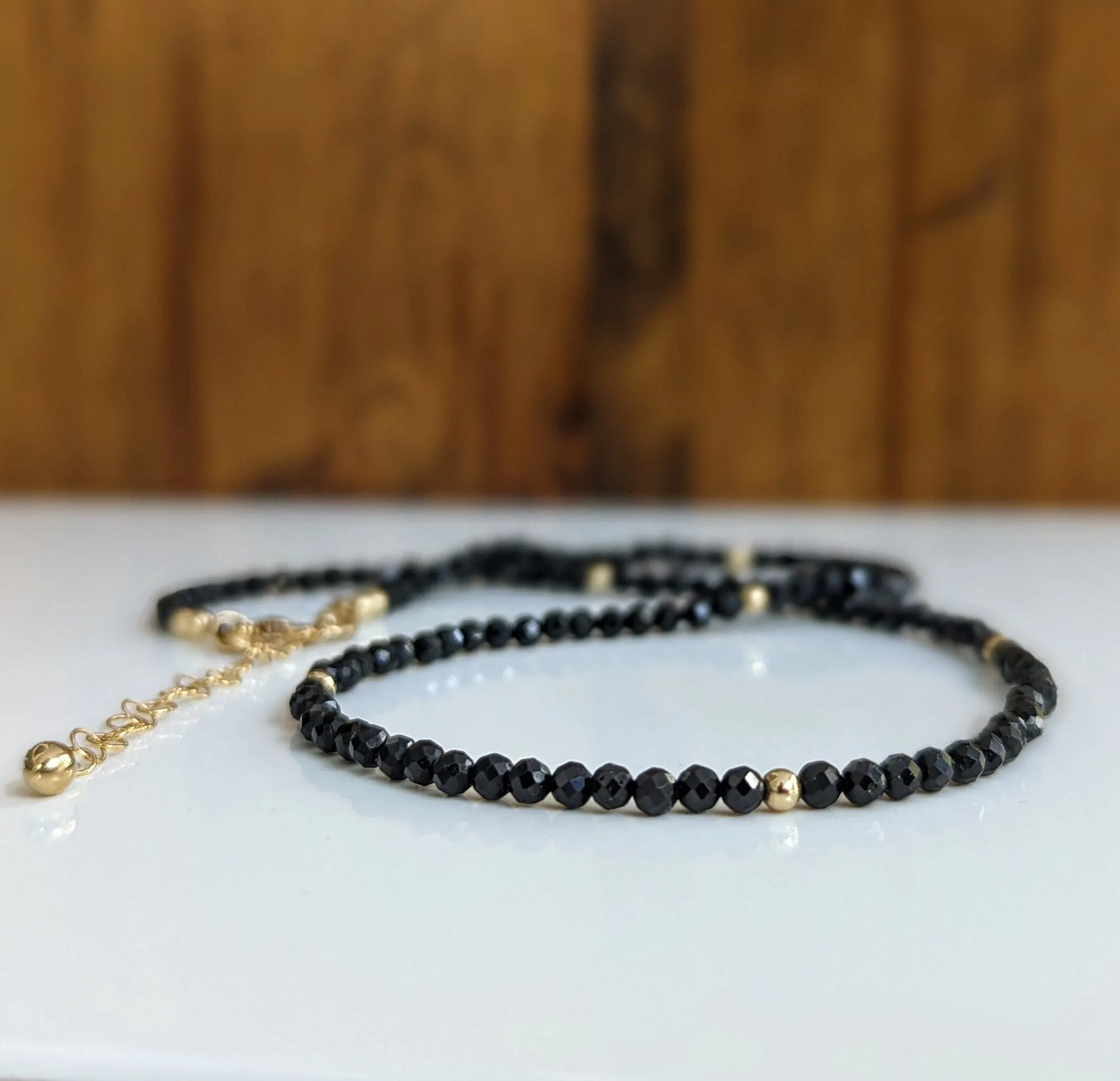 Black Spinel bead necklace