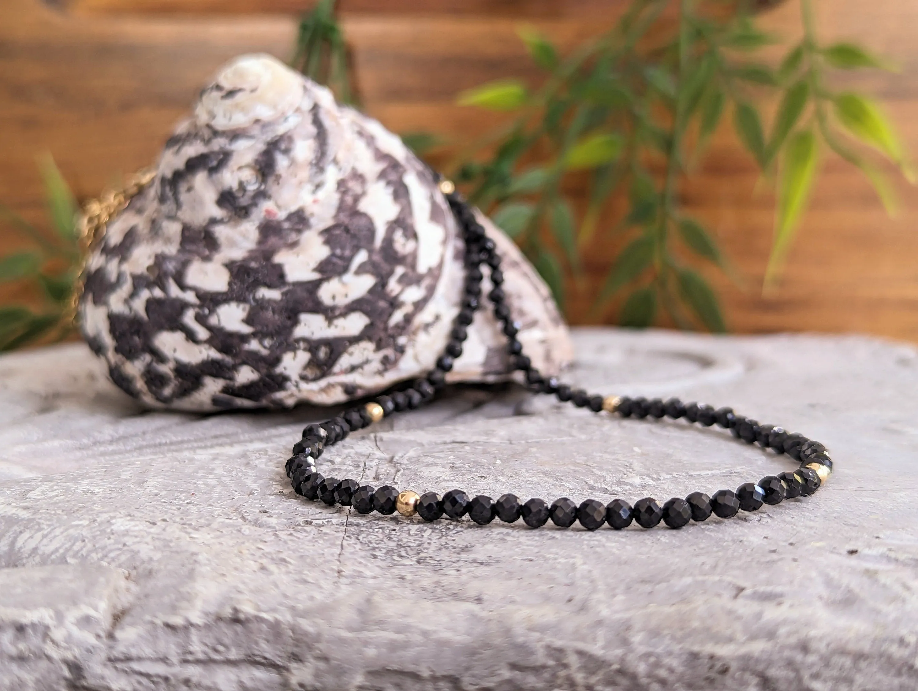 Black Spinel bead necklace