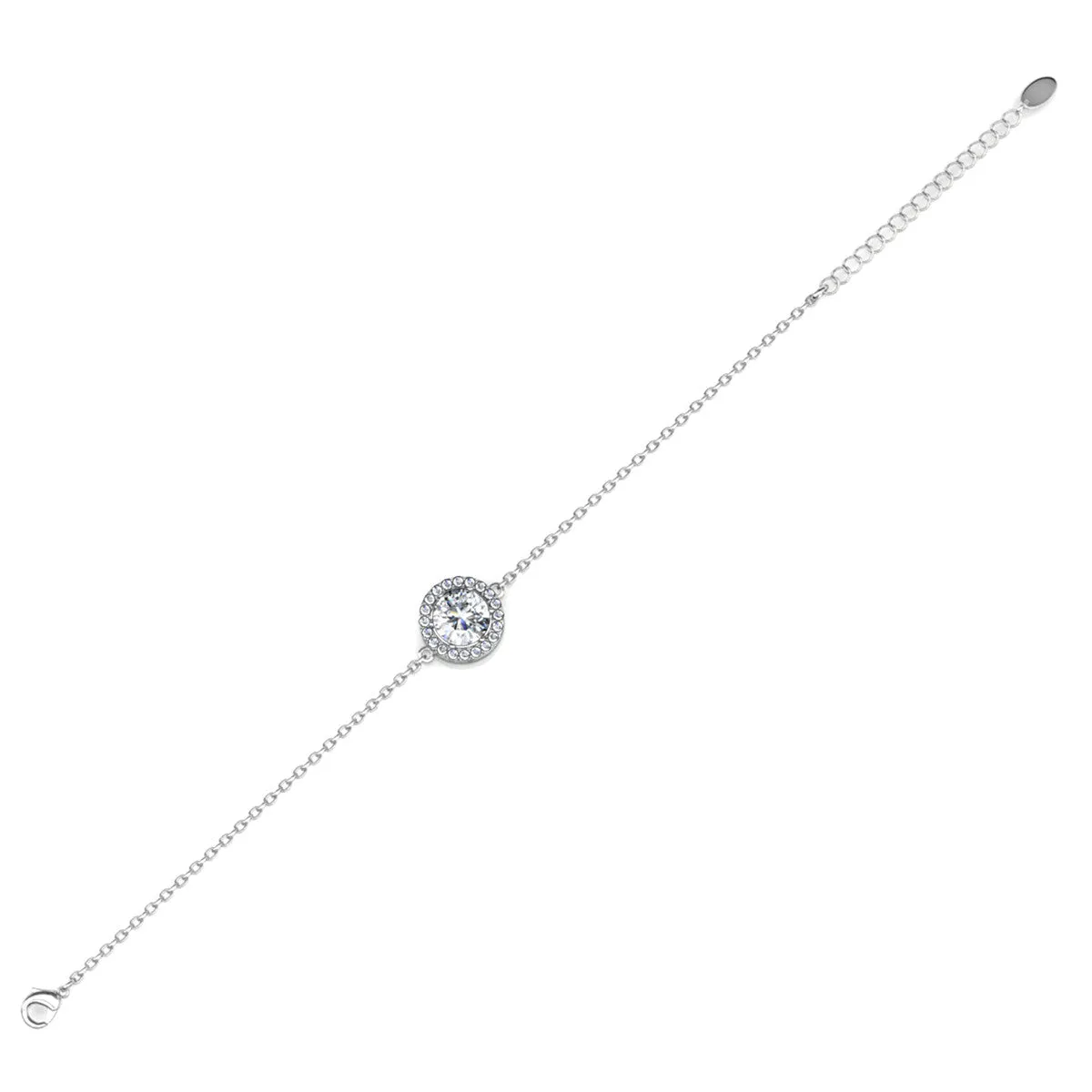 Blake 18k White Gold Plated Crystal Halo Bracelet