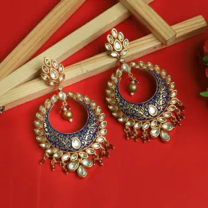 Blue Kundan Chandbali 8870-2946