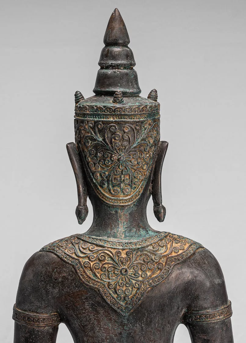 Buddha Statue - Antique Thai Style Ayutthaya Seated Enlightenment Buddha Statue - 74cm/30"
