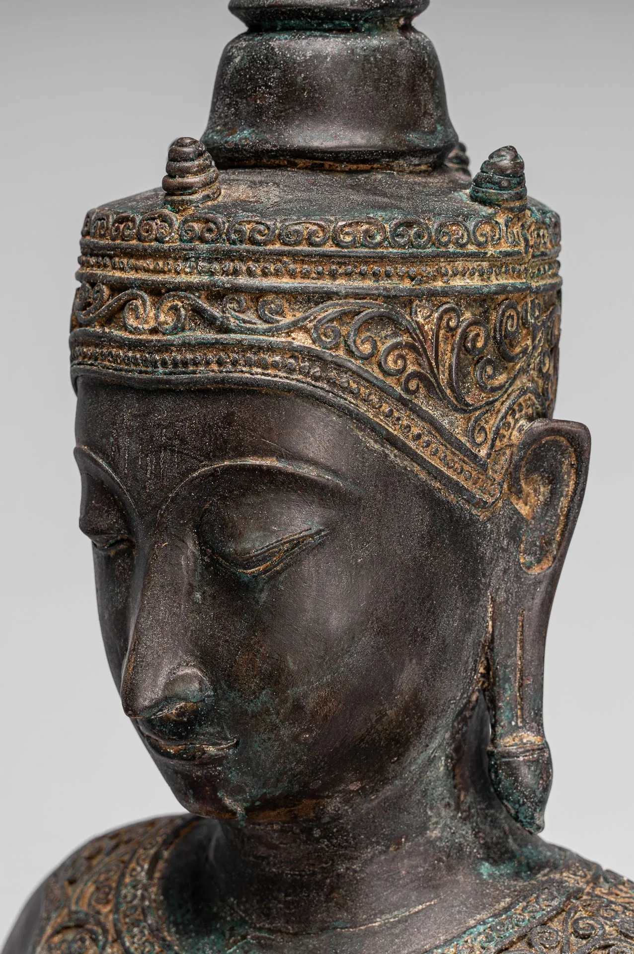 Buddha Statue - Antique Thai Style Ayutthaya Seated Enlightenment Buddha Statue - 74cm/30"