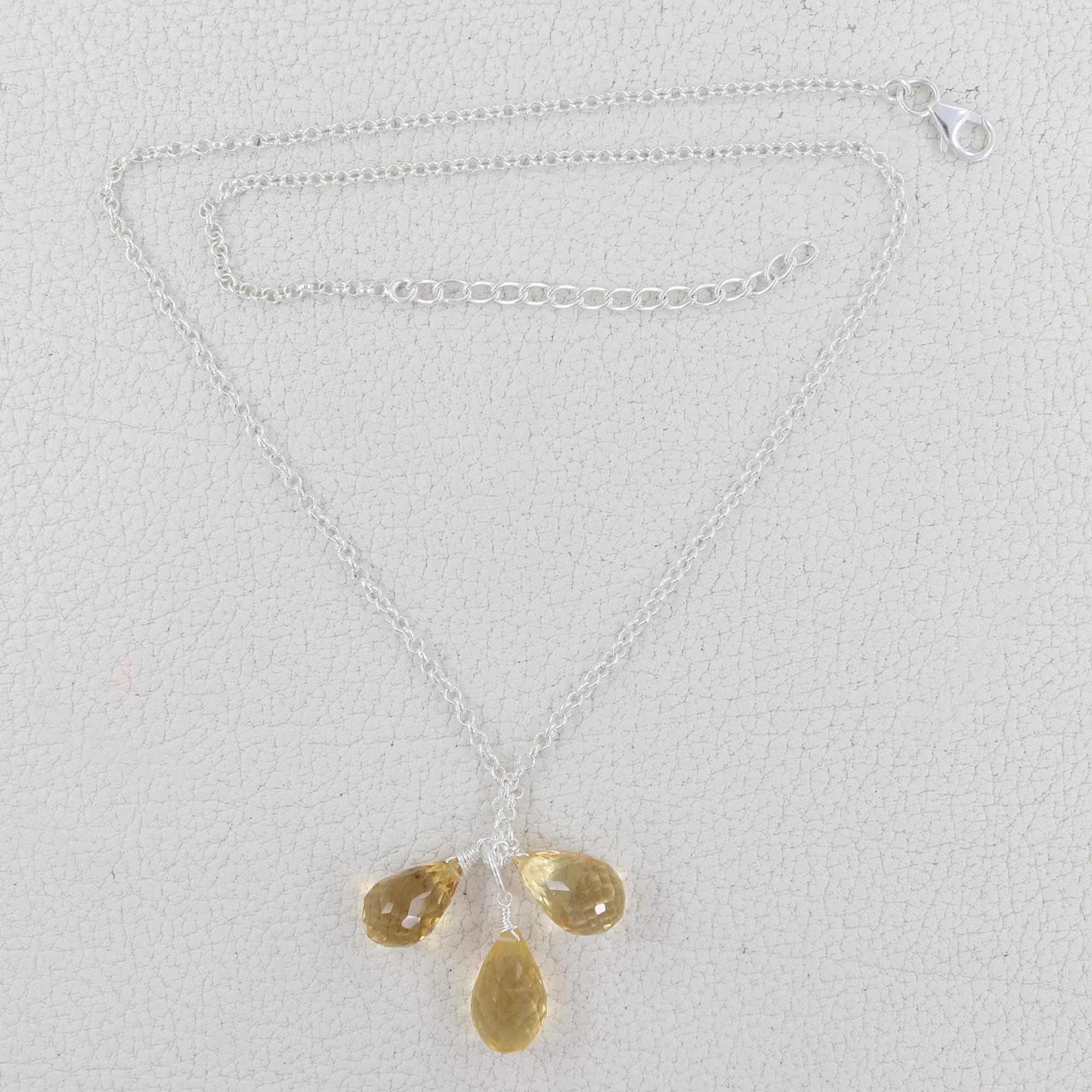 Bunch Of Citrine Gemstone Sterling Silver Necklace