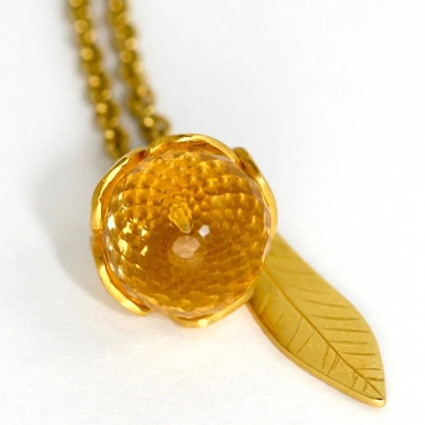 Buttercup & Facetted Stone Necklace floral Jewellery