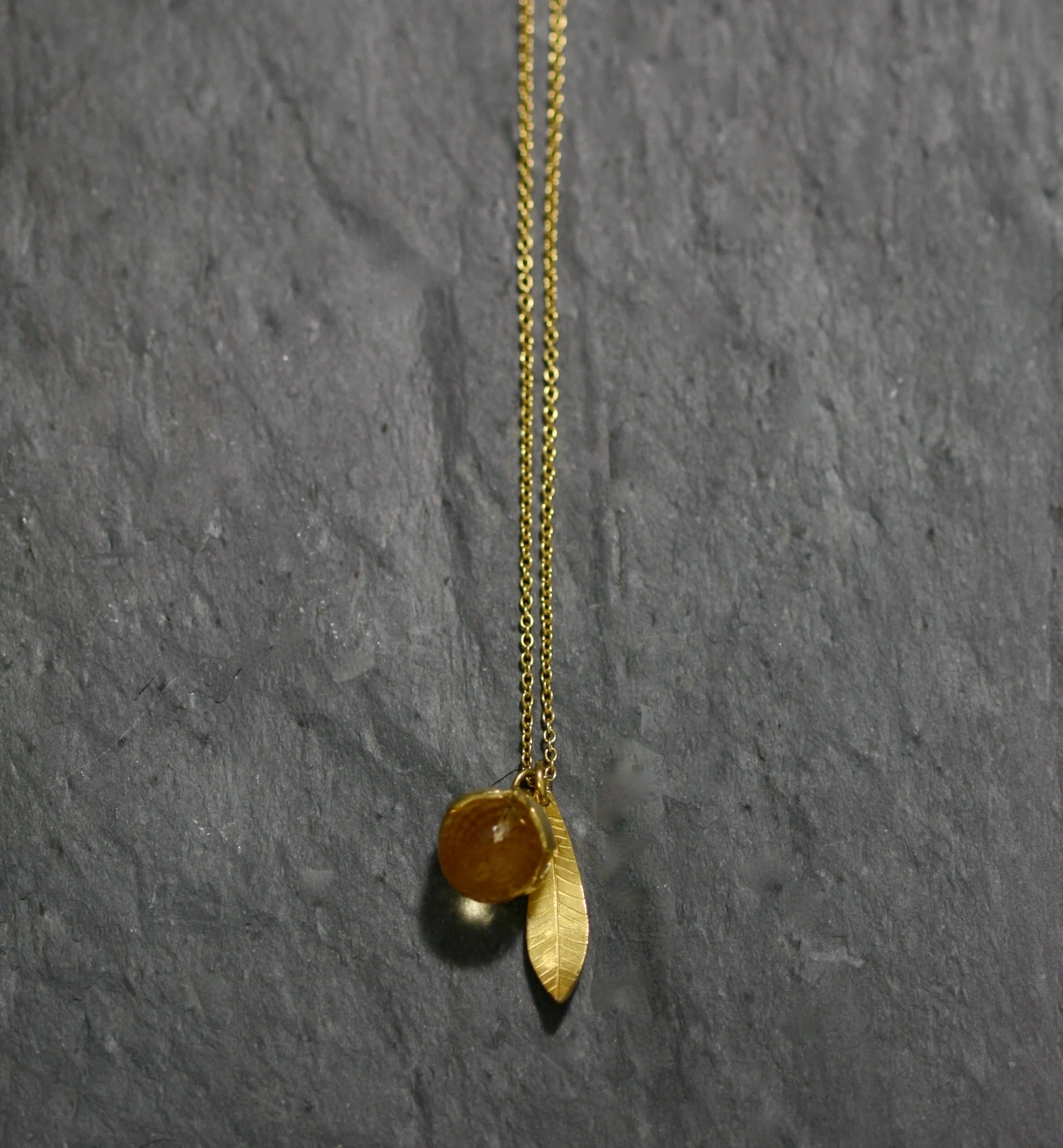 Buttercup & Facetted Stone Necklace floral Jewellery