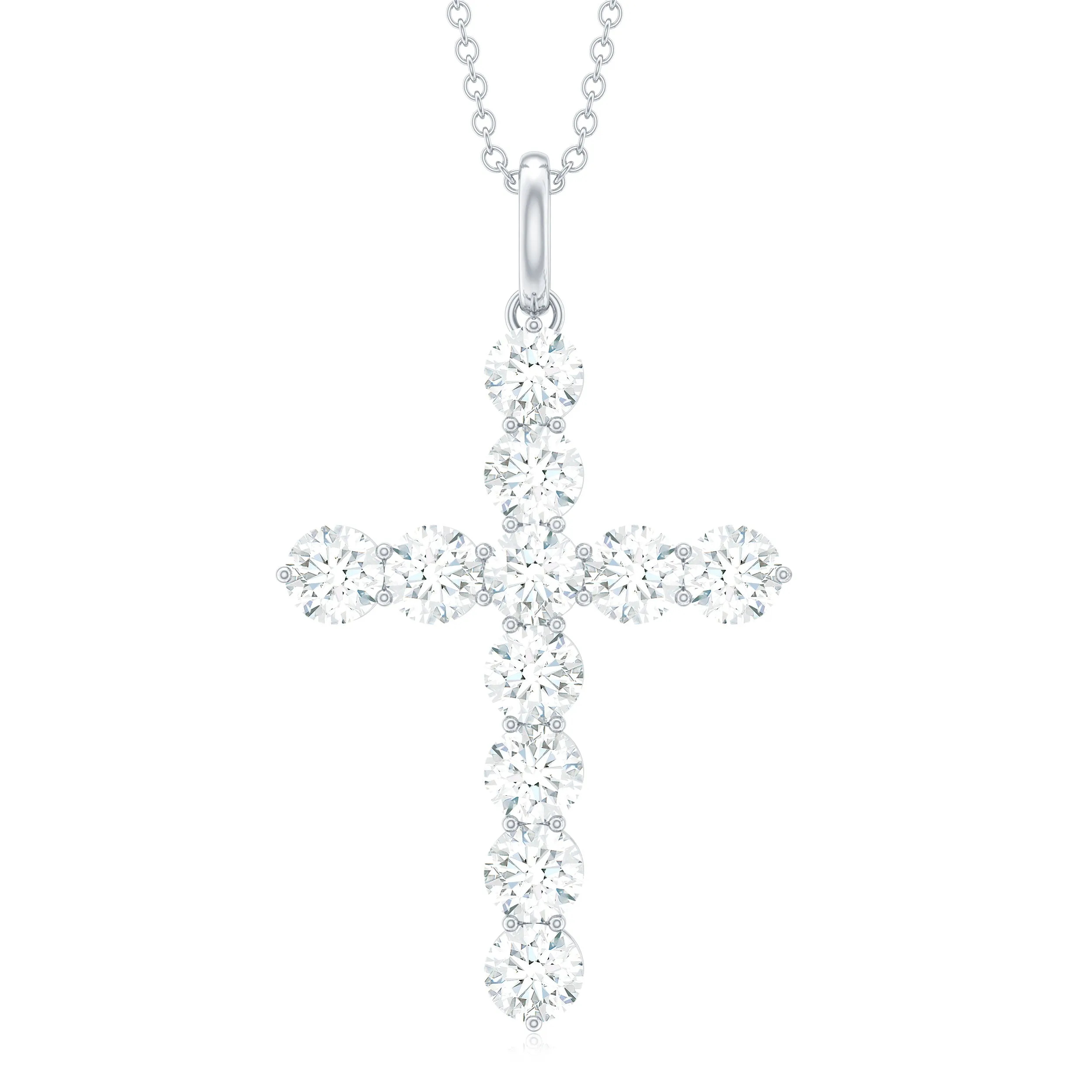 Certified Zircon Simple Cross Pendant Necklace