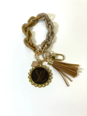 Chain bracelet/keychain taupe